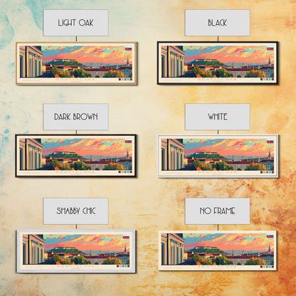 Bratislava Slovakia Wall Art, Panoramic Travel Poster, Panoramic Framed Canvas Print, City Wall Art, Wall Hanging Home Decor, Travel Art