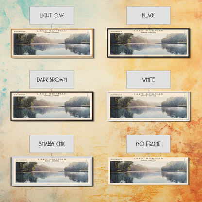 Lake Norman North Carolina Framed Canvas Print, Lake House Decor, Panoramic Wall Art, Travel Poster, Scenic Landscape Painting, Contemporary Art