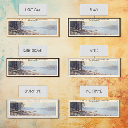 Lake Strom Thurmond South Carolina Framed Canvas Print, Lake House Decor, Panoramic Wall Art, Travel Poster, Serene Landscape Painting, Bedroom Decor