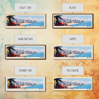 Conakry, Guinea Panoramic Travel Poster Canvas Print, Conakry, Guinea Painting, Guinea Art, Conakry Travel Art, Guest Room Painting