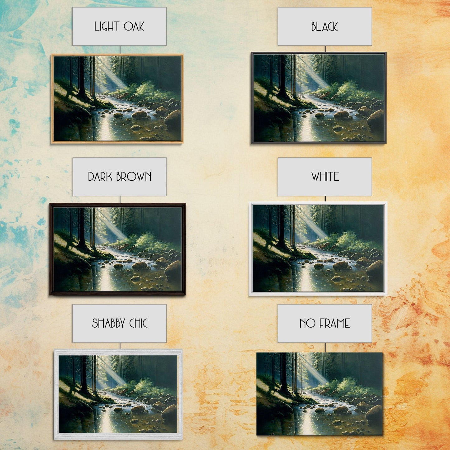 Colorful Watercolor Art, Framed Canvas Print, unique wall art, framed wall art, Landscape watercolor