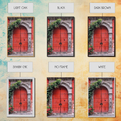 Change3 Indian Wall Art, Colorful Indian Doors, Framed Canvas Print, Painting Print, Traditional Hindu Architecture, Ready To Hang