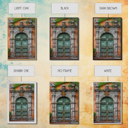 Change23 Hacienda Architecture Framed Canvas Print, Mexican Wall Art, Art of Mexico, Original Artwork, Wood Framed Ready To Hang