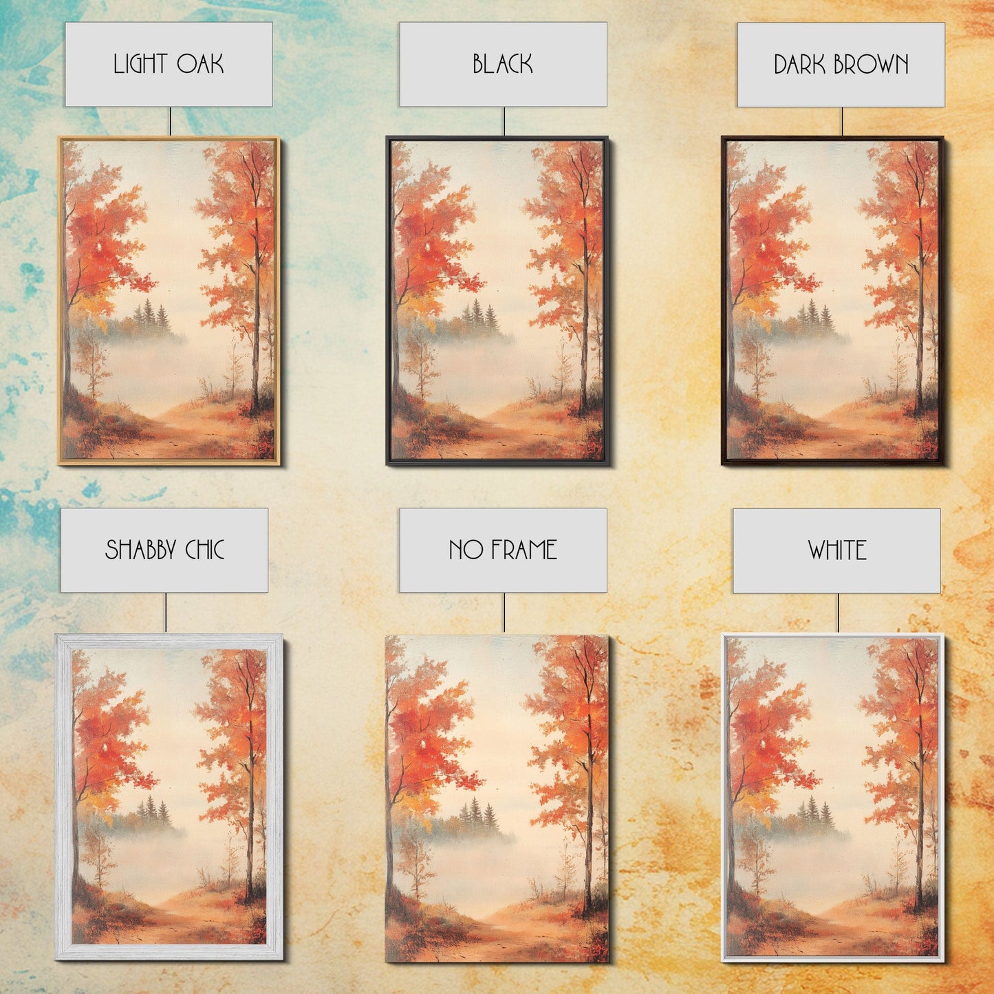 Canvas Print of Serene Autumn Path with Misty Background, Fall Wall Art, Seasonal Decor, Gift Idea, Modern Farmhouse, Autumn Landscape