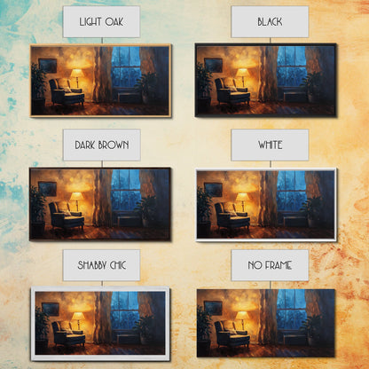 Cozy Armchair Framed Canvas Print, Rustic Living Room Art, Moody Interior Wall Art, Farmhouse Above Sofa Decor, Gift Idea For Him