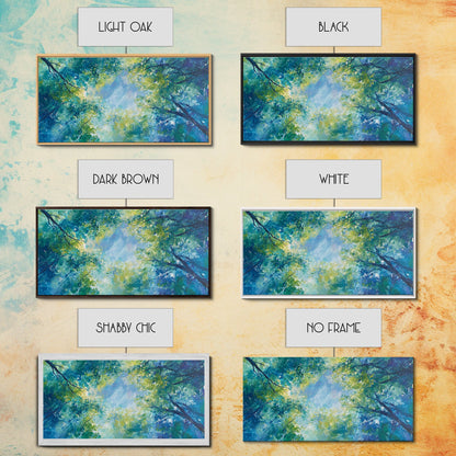 Canopy View, tree painting, green wall art, botanical prints, sage green wall art, whimsical art, Framed Canvas Print, gift idea