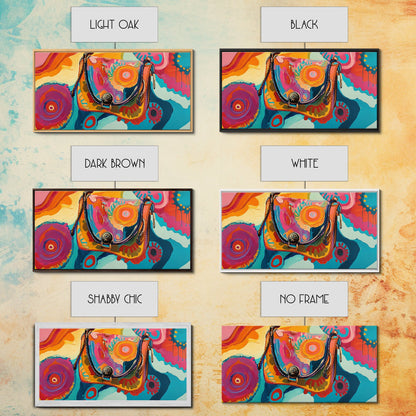 Abstract Handbag Art, boho art, pink abstract art, whimsical art, extra wide art, horizontal wall art, Canvas Print