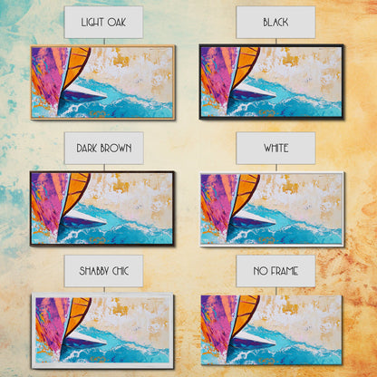 Sailboat Painting, Coastal Art, Nautical Decor, Canvas Print, Surf Wall Art, Ocean Art, Coastal Cowgirl Wall Art, Seascape Painting