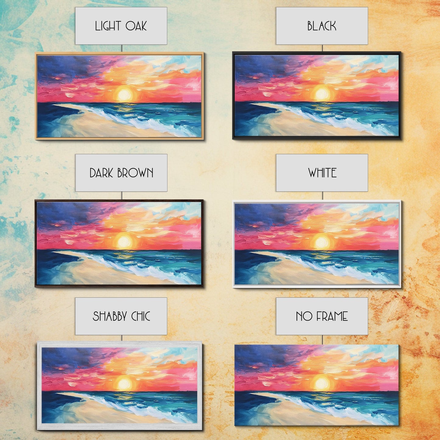 Sunset Beach Painting, Coastal Landscape Art, Nautical Decor, Surf Wall Art, Ocean Sunset Art, Nautical Wall Art, Canvas Print