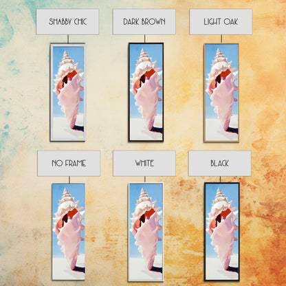 Seashell Art, Coastal Decor, Nautical Wall Print, Beach House Aesthetic, Ocean Inspired Painting, Marine Life Art, Framed Canvas Print