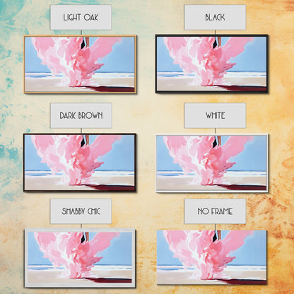 Pink Smoke Painting, Abstract Dreamy Art, Surreal Cloud Wall Decor, Soft Pastel Aesthetic, Modern Statement Piece, Canvas Print