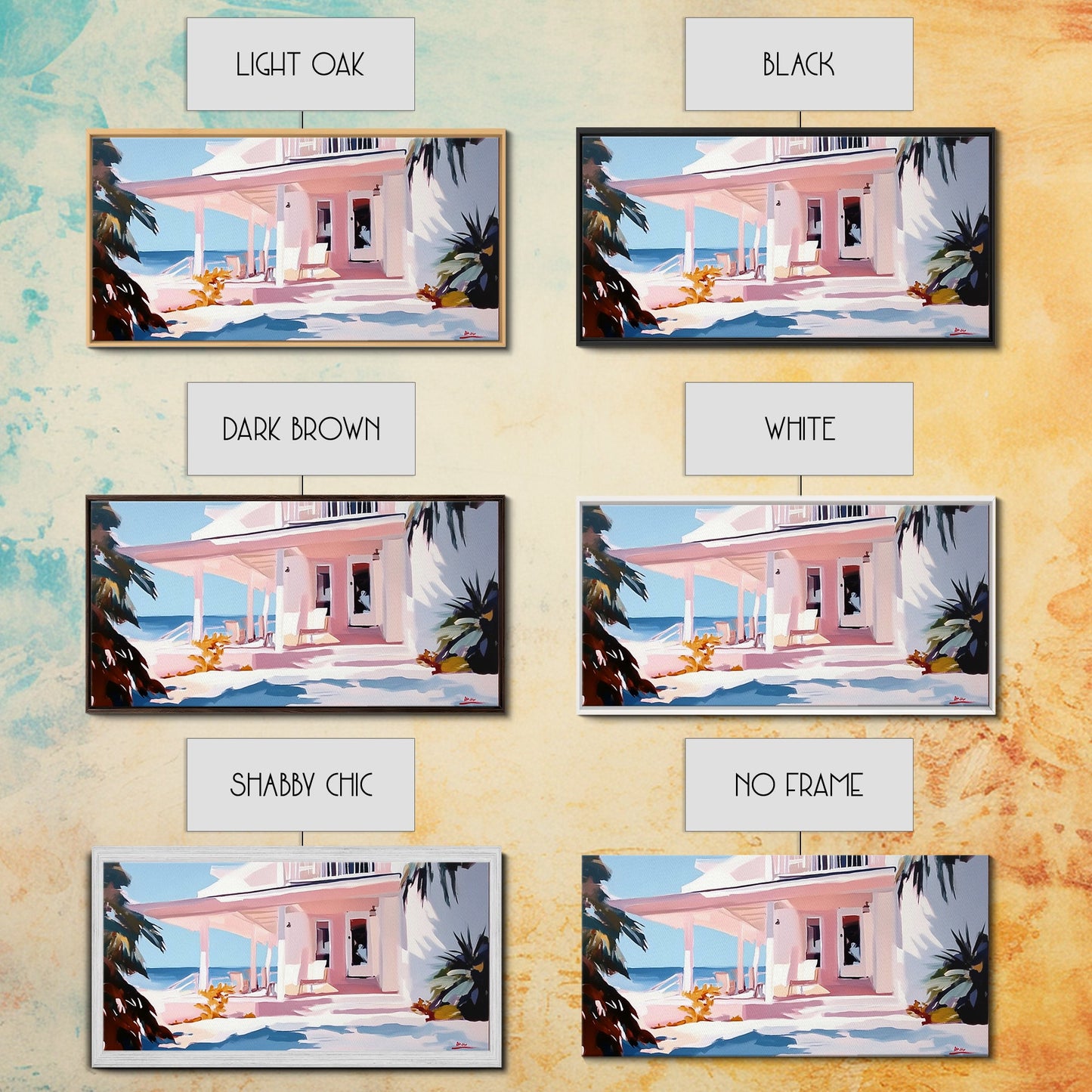 Oceanfront Porch, Coastal Home, Beach House, Seaside Retreat, Summer Vibes, Blue Wall Art, Nautical Style, Modern Decor, Framed Canvas Print