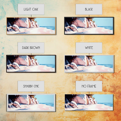 Cliffside Walk, Coastal Landscape Art, Peaceful Beach Scene, Nature Painting, Seaside Decor, Framed Canvas Print, Living Room Wall Art