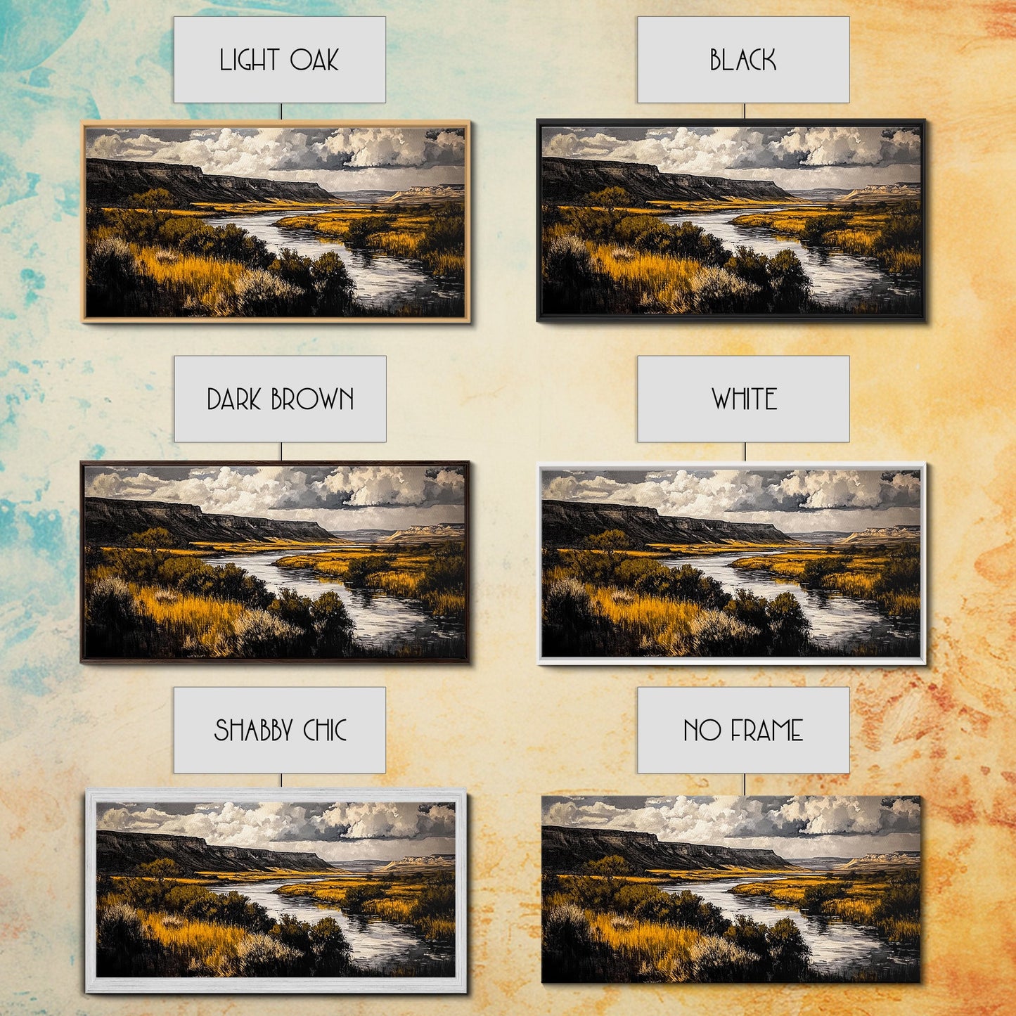 Western River, Rustic Landscape, Southwest Art, Moody Nature Painting, Lodge Wall Decor, Mountain Home Art, Canvas Print, Coastal Print