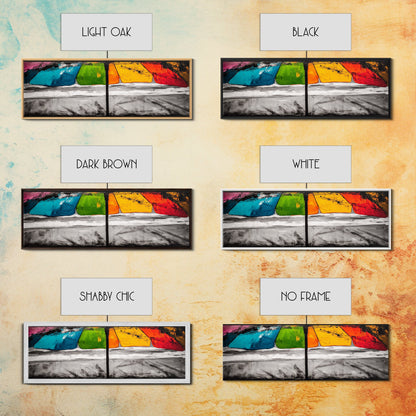 Colorful Umbrella Art, Abstract Beach Painting, Coastal Modern Decor, Vibrant Seaside Print, Bold Canvas Print, Framed Canvas Print