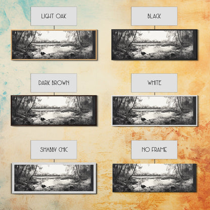 Swamp Scene, Wetlands Wall Art, Nature Reflection Print, Framed Canvas Print, Rustic Living Room Art, Earthy Tones, Woodland Decor