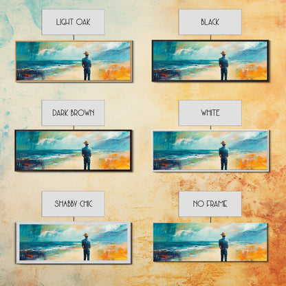 Coastal Wanderer, ocean painting, seascape painting, beach decor, nautical wall art, panoramic art, coastal landscape art, framed canvas print