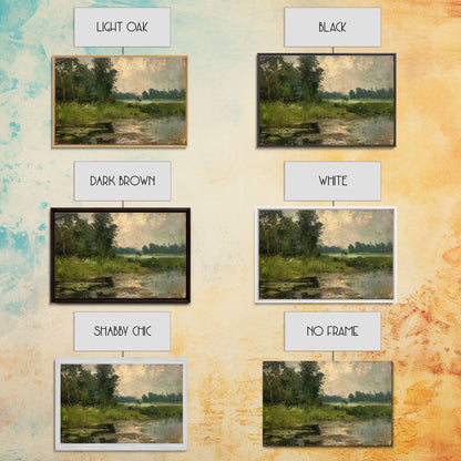 NuevArt Vintage Landscape Art Print | Vintage Painting | Wall Art | Large Print | Landscape Painting | Fall Art Print | Framed Canvas