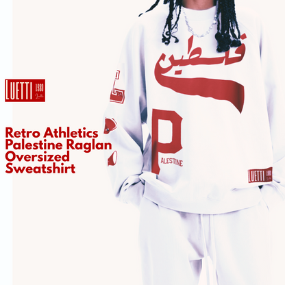 Palestine Retro Athletics Raglan Oversized Sweatshirt