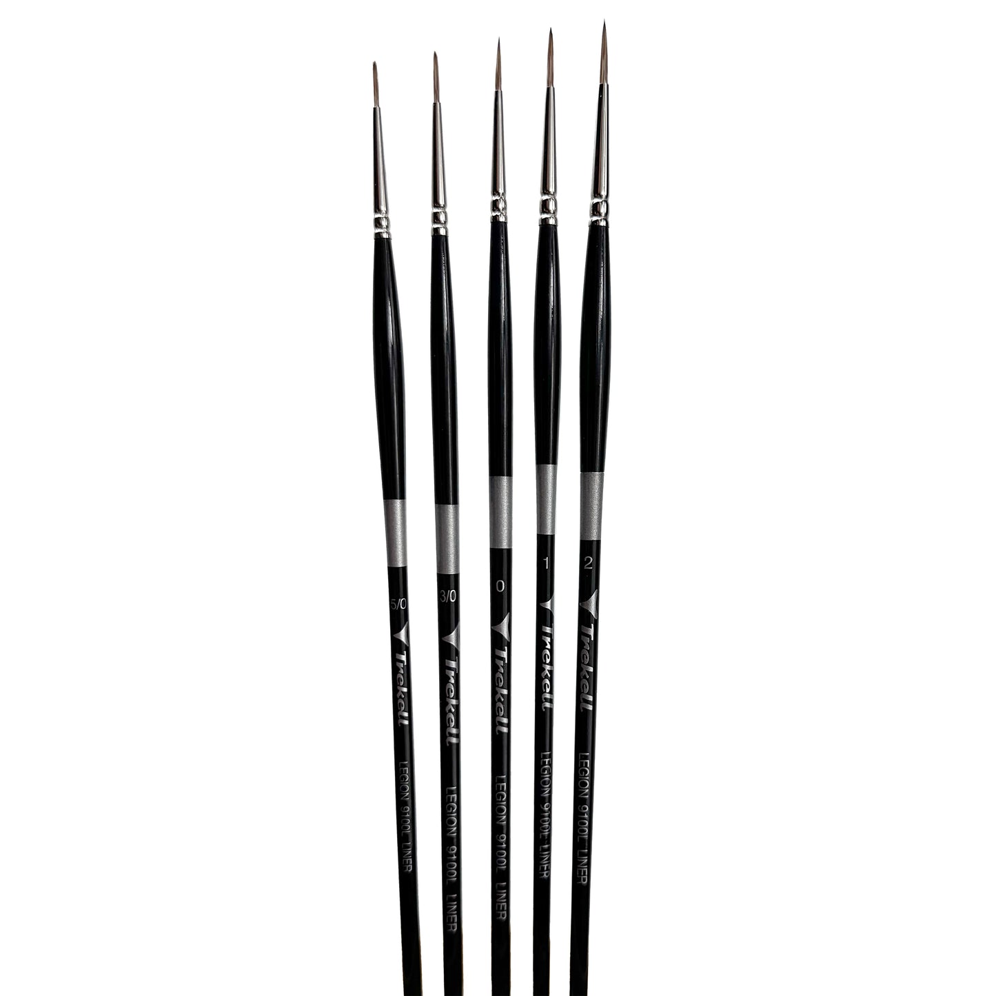 Trekell Legion Synthetic Mongoose Long Handle Artist Brush - Complete Brush Set -Liner