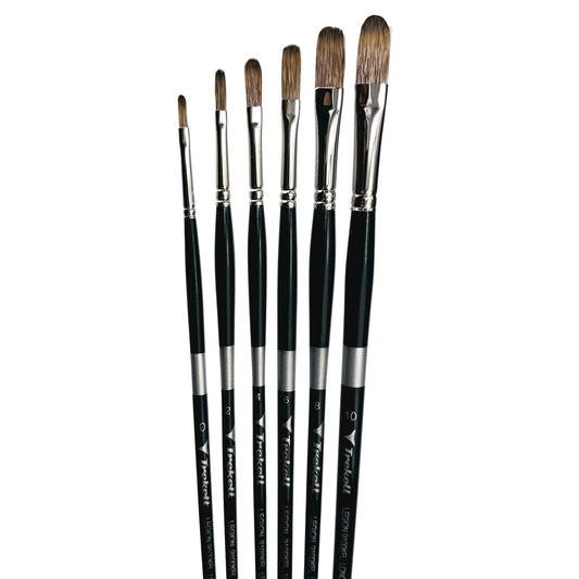 Trekell Legion Synthetic Mongoose Long Handle Artist Brush - Complete Brush Set - Long Filbert