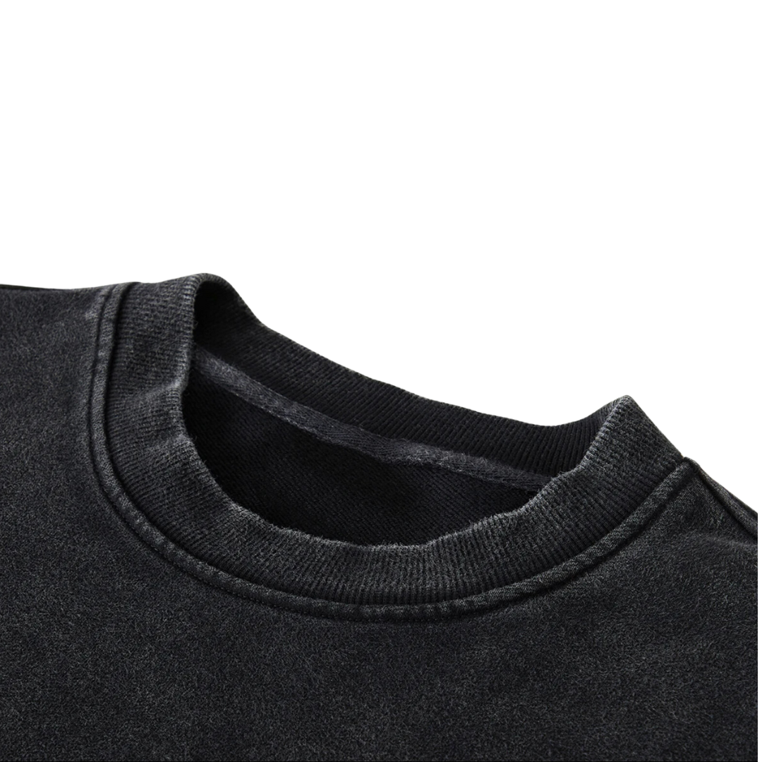 Crying Lady Justice Snow-faded Oversized Sweatshirt