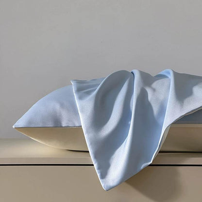 Summer Washed Ice Silk Double Pillow Case for Home Use