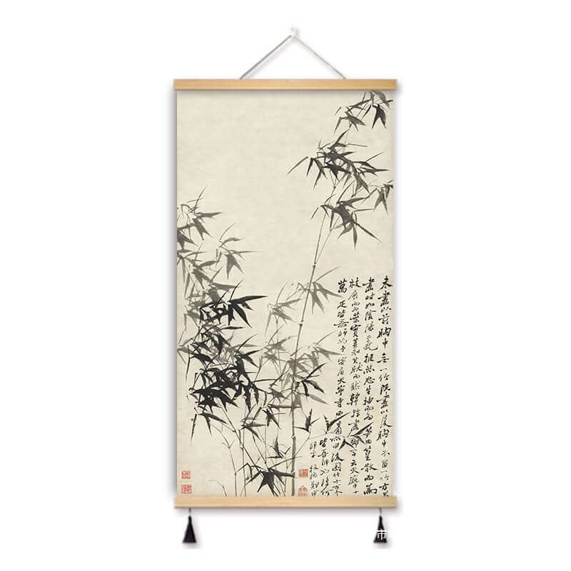 Zheng Banqiao Bamboo Traditional Chinese Painting Famous Painting Hanging Painting Cloth Art New Chinese Style Living Room Decorative Painting Hanging Cloth Painting in the Hallway
