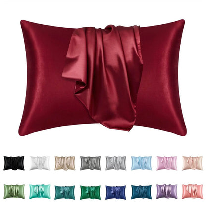 Cross-Border Foreign Trade Pure Color Silk Pillowcase Set