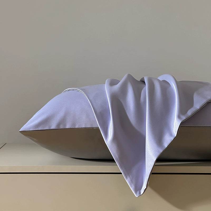 Summer Washed Ice Silk Double Pillow Case for Home Use