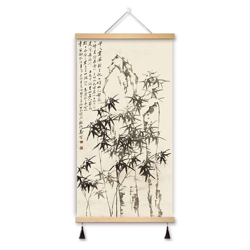 Zheng Banqiao Bamboo Traditional Chinese Painting Famous Painting Hanging Painting Cloth Art New Chinese Style Living Room Decorative Painting Hanging Cloth Painting in the Hallway
