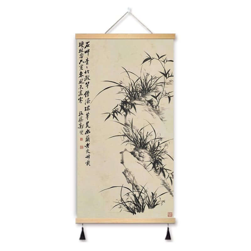 Zheng Banqiao Bamboo Traditional Chinese Painting Famous Painting Hanging Painting Cloth Art New Chinese Style Living Room Decorative Painting Hanging Cloth Painting in the Hallway