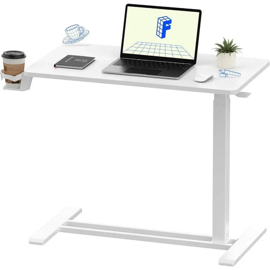 Electric Standing Desk with Drawers, Glass Adjustable Height
