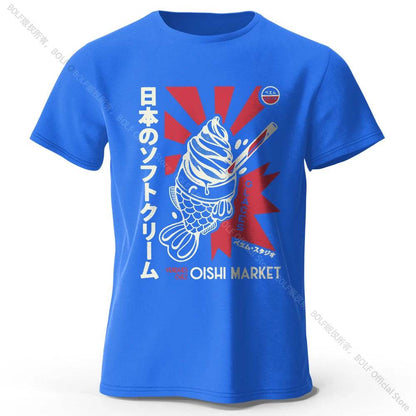 Japanese Foodie Print Cotton T-Shirt, Soft & Breathable Tee