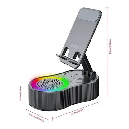 Wireless Speaker with Colorful Ambient Light and Phone Holder