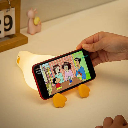 Silicone Lying Flat Duck Night Light Cute Kids Room Lamp