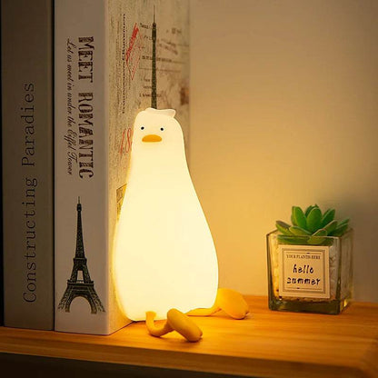Silicone Lying Flat Duck Night Light Cute Kids Room Lamp