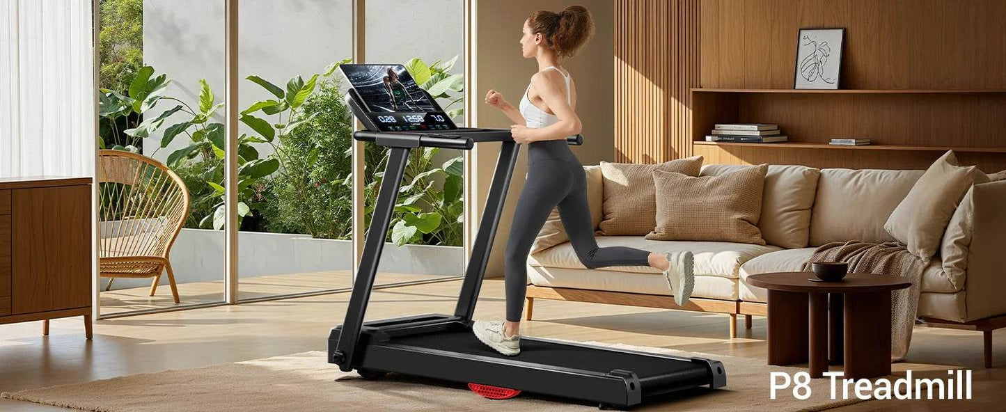 3.0HP Brushless Foldable Home Treadmill with 300LB Capacity
