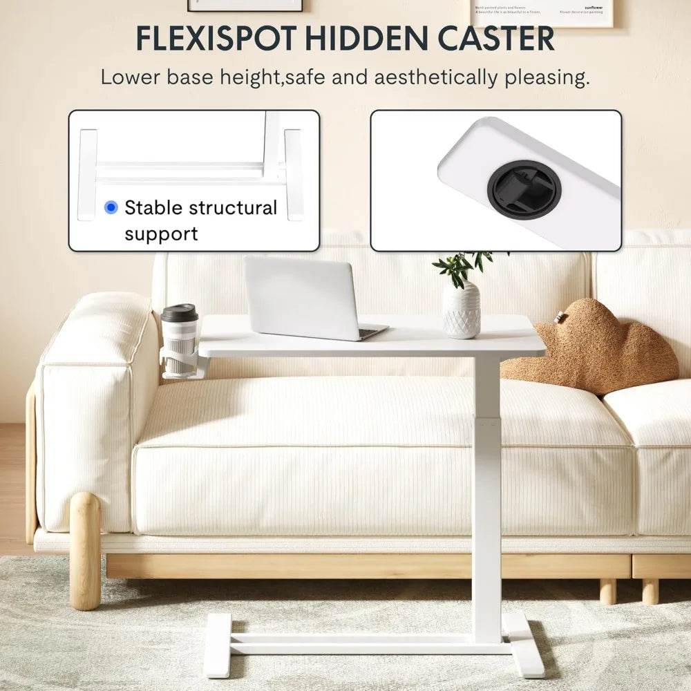 Electric Standing Desk with Drawers, Glass Adjustable Height