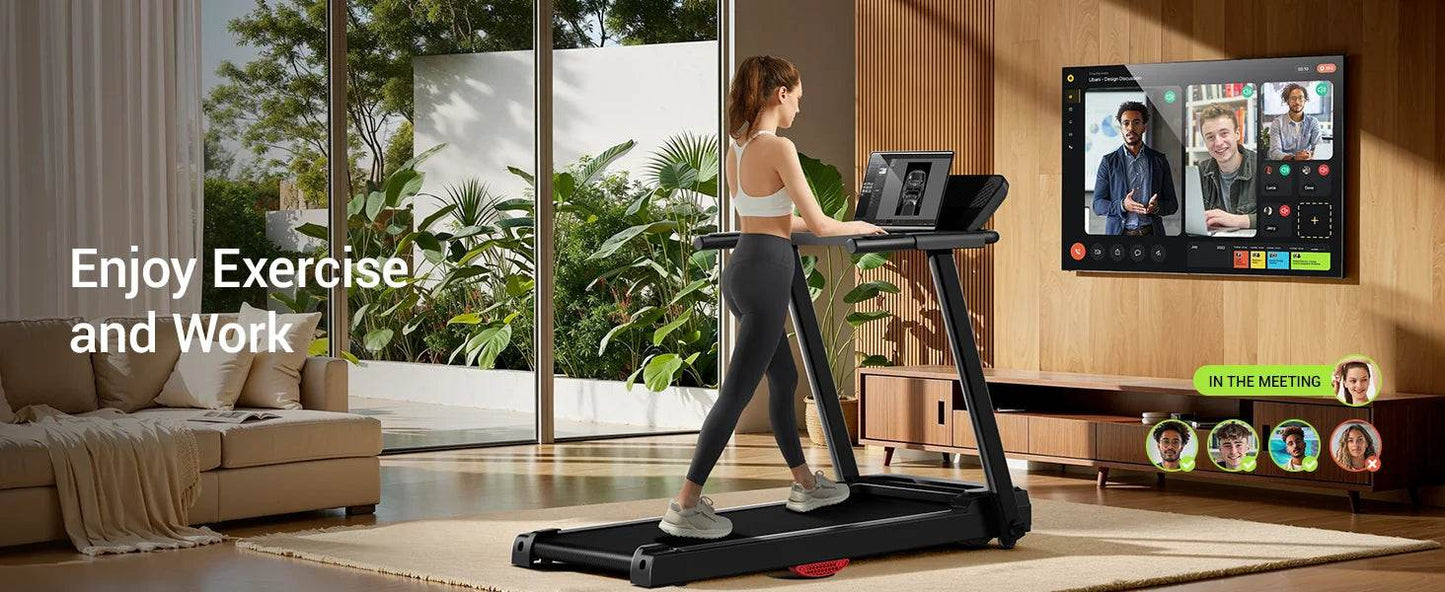 3.0HP Brushless Foldable Home Treadmill with 300LB Capacity