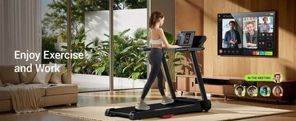 3.0HP Brushless Foldable Home Treadmill with 300LB Capacity
