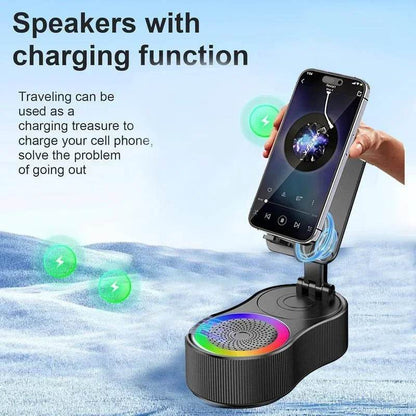 Wireless Speaker with Colorful Ambient Light and Phone Holder
