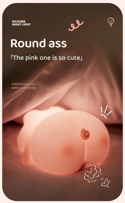 Cute Pink Piggy Night Light USB Rechargeable LED Lamp