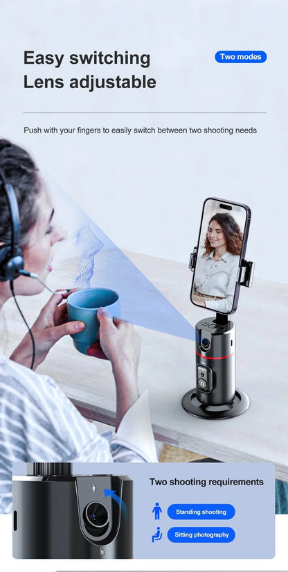 Selfieshow P02 Gimbal 360 Rotation AI Tracking Stabilizer