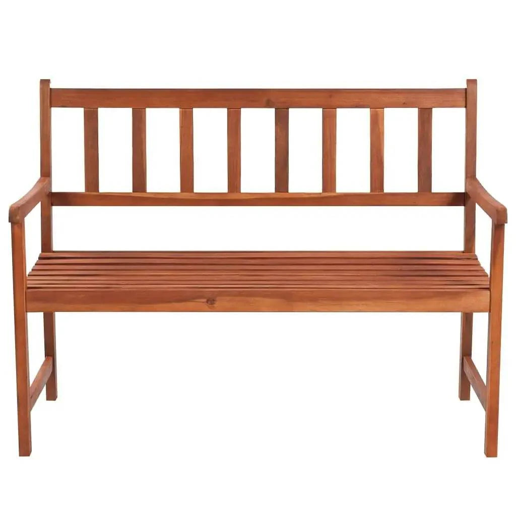 47.2” Acacia Wood Patio Bench with Cushion for Outdoor Relaxation