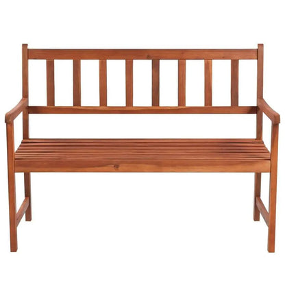 47.2” Acacia Wood Patio Bench with Cushion for Outdoor Relaxation
