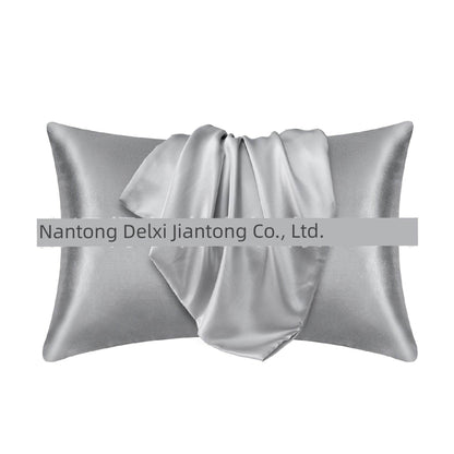 Cross-Border Foreign Trade Pure Color Silk Pillowcase Set