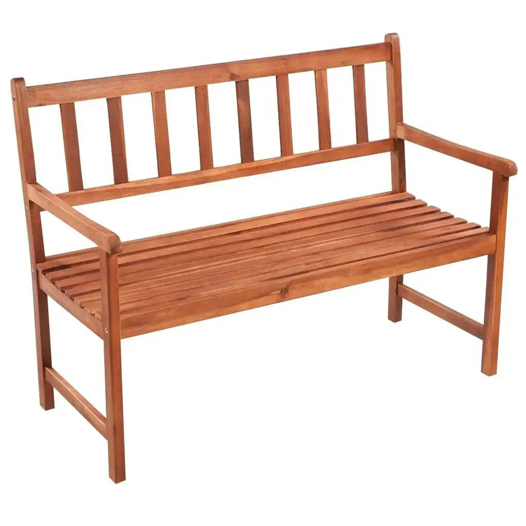 47.2” Acacia Wood Patio Bench with Cushion for Outdoor Relaxation