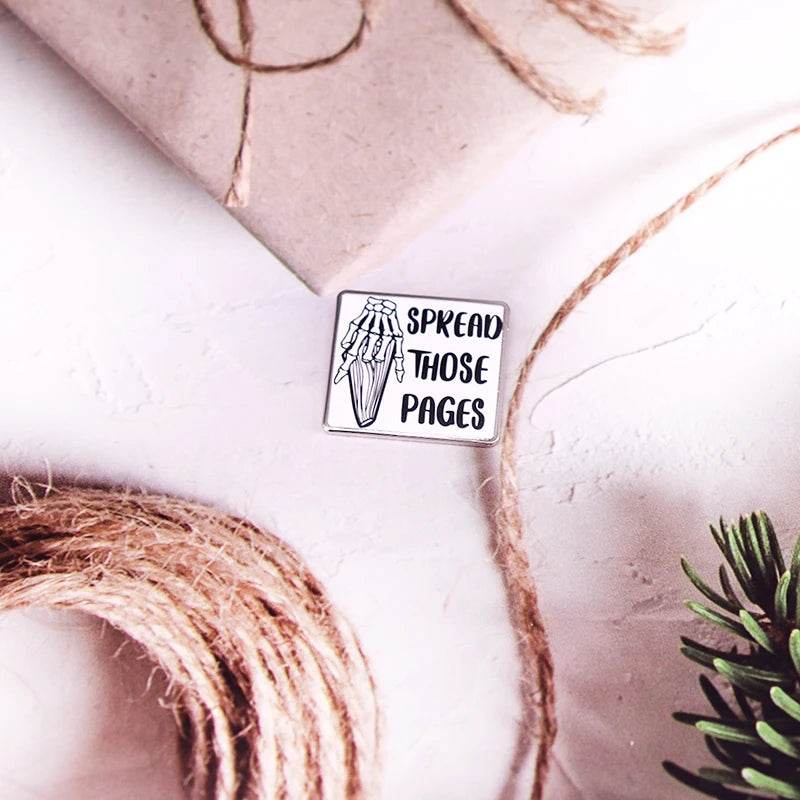 Spread Those Pages Enamel Pin for Book Lovers and Readers