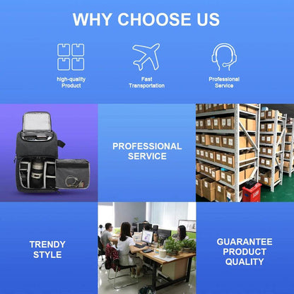 Shockproof DSLR Camera Bag with Waterproof Liner Protection